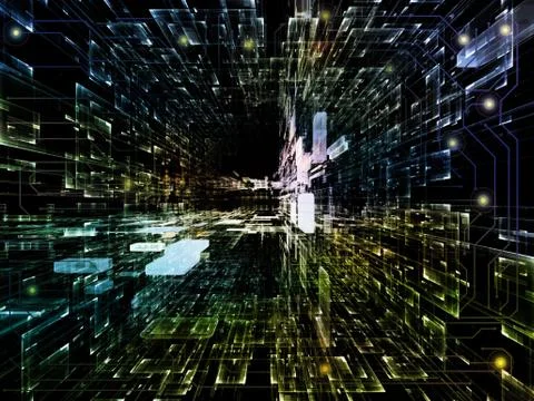 Advance of Virtual Space Stock Illustration