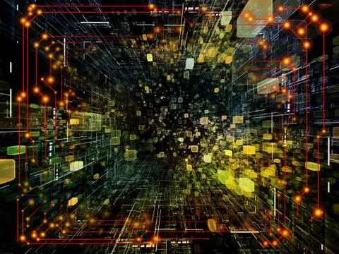 Advance of Virtual Space Stock Illustration