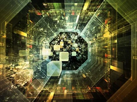 Advance of Virtual Space 스톡 일러스트