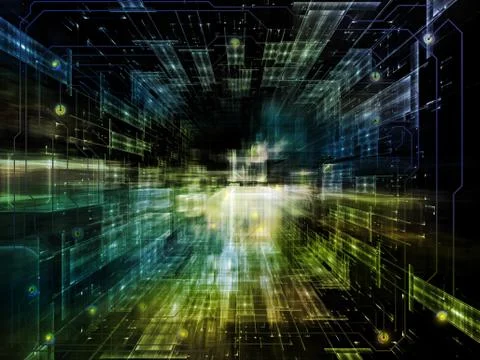 Advance of Virtual Space 스톡 일러스트