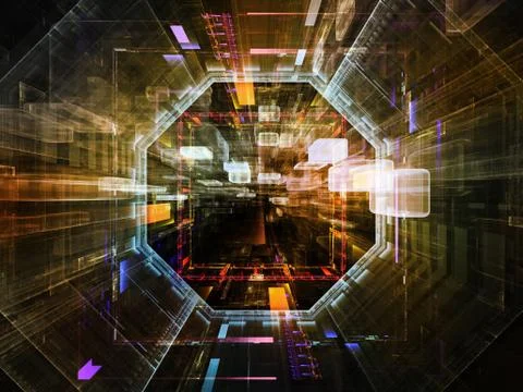 Advance of Virtual Space Stock Illustration