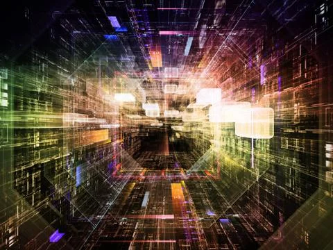 Advance of Virtual Space Illustrazione stock