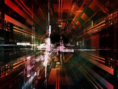 Advance of Virtual Space Stock Illustration