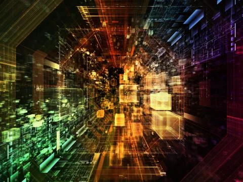 Advance of Virtual Space 스톡 일러스트