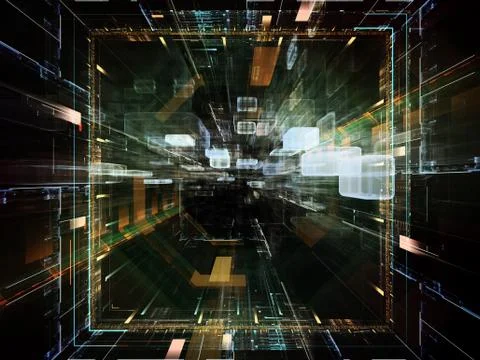 Advance of Virtual Space Stock Illustration