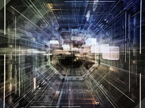 Advance of Virtual Space 스톡 일러스트