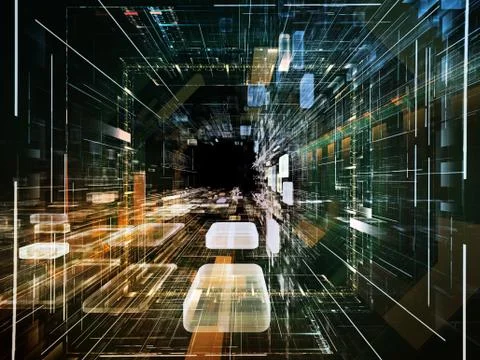 Advance of Virtual Space Stock Illustration