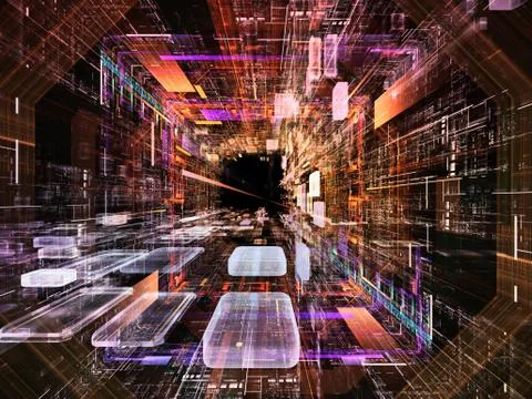 Advance of Virtual Space Stock Illustration