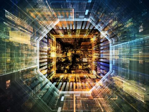 Advance of Virtual Space Illustrazione stock