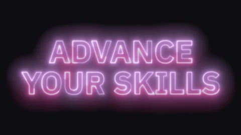Advance Your Skills Text Seamless Loop 4K Stock Footage 307680921