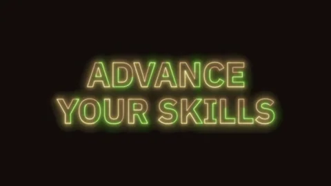 Advance Your Skills Text Seamless Loop 4K Stock Footage 310356967