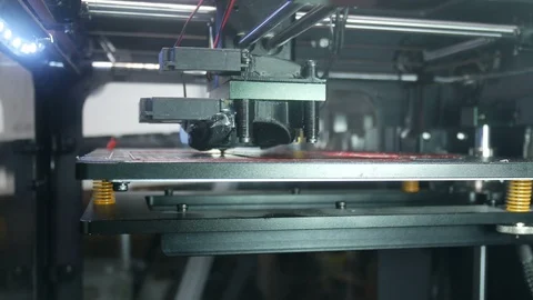 Advanced 3d printer prints plastic part Stock Footage 89144045