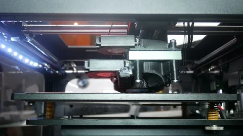 Advanced 3D printer prints plastic Production Stock Footage 89144095