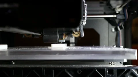 Advanced 3d printer prints product from plastic Stock Footage 88289518