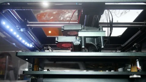 Advanced 3D printing of modern 3d printer Stock Footage 89144664