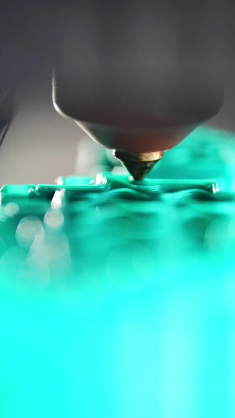 Advanced 3D printing process of a plastic component captured in detail Stock Footage 313536774