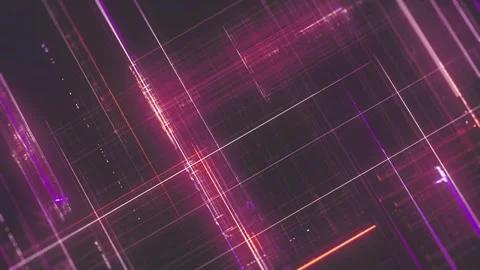 Advanced 3d Technology Digital Neon Grid Stock Footage 293062118