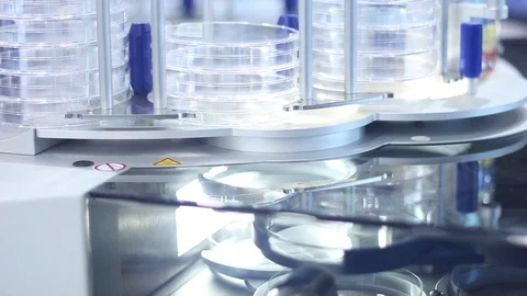 Advanced advanced equipment for samples in the laboratory Stock Footage 87134237