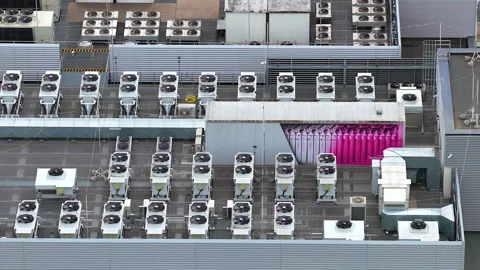 Advanced ai data center cooling and ventilation system Stock Footage 341110534