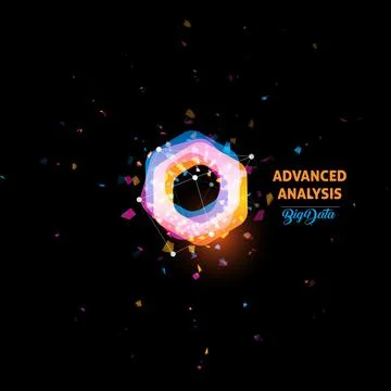 Advanced analysis, big data, light bulb abstract vector icon. Isolated orange Stock Illustration