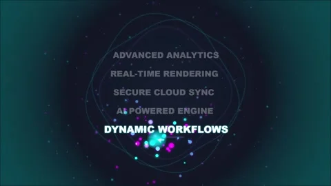 Advanced Analytics Concept: AI Engine, Cloud Sync, Real-Time Rendering, Dyn.. Stock Footage 348073234