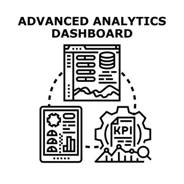 Advanced analytics dashboard concept displaying business data Stock Illustration