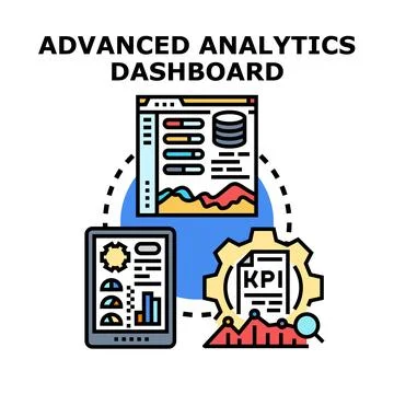 Advanced analytics dashboard concept displaying business data Stock Illustration