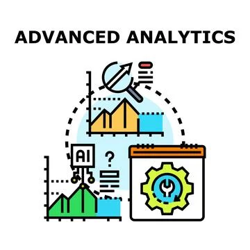 Advanced analytics interpreting data for business development Illustrazione stock