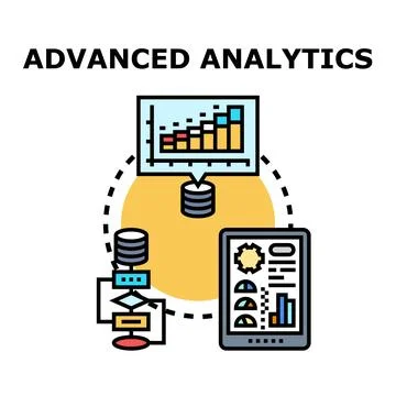 Advanced analytics processing data for business intelligence 库存插图