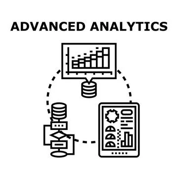 Advanced analytics processing data for business intelligence Stock Illustration