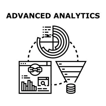 Advanced analytics transforming data into valuable insights Stock Illustration
