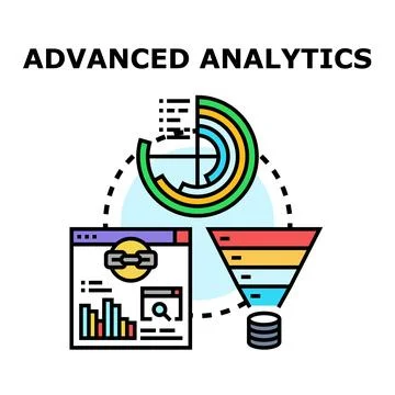 Advanced analytics transforming data into valuable insights Stock Illustration
