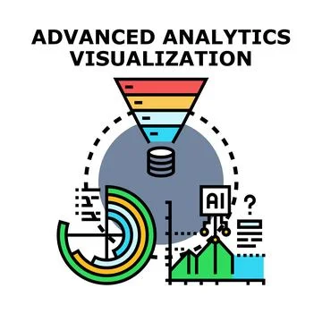 Advanced analytics visualization and data processing concept Stock Illustration