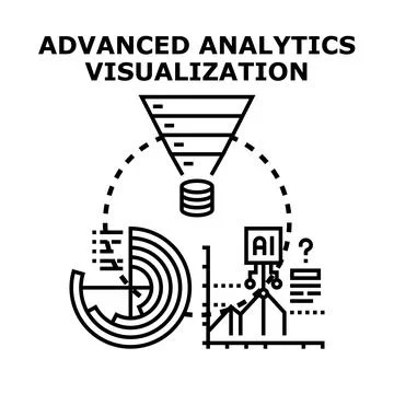 Advanced analytics visualization and data processing concept Stock Illustration