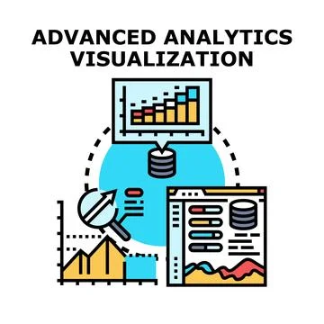 Advanced analytics visualization processing big data information Stock Illustration
