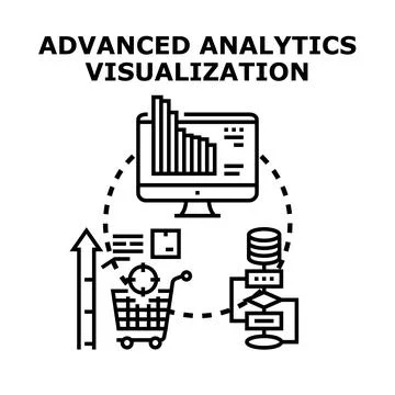 Advanced analytics visualization processing big data for business growth Stockillustratie