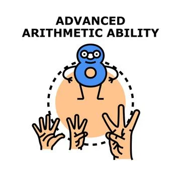 Advanced arithmetic ability concept measuring mathematical skill 스톡 일러스트
