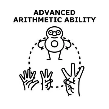 Advanced arithmetic ability concept measuring mathematical skill Stock Illustration