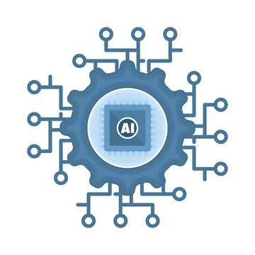 Advanced artificial intelligence equipment intelligent automation 库存插图