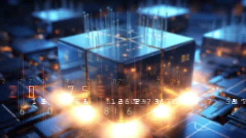 Advanced Artificial Intelligence Processor Unit Illuminating Future Computi.. Stock Footage 312004305