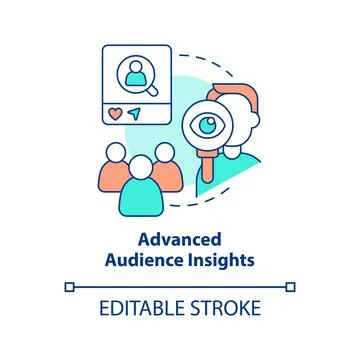 Advanced audience insights concept icon Stock Illustration
