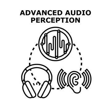 Advanced audio perception technology sound concept Stock Illustration