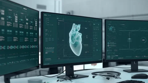 Advanced Bio Printer Scans Heart Of Patient To Make Exact Copy With Mechanism Stock Footage 248553735