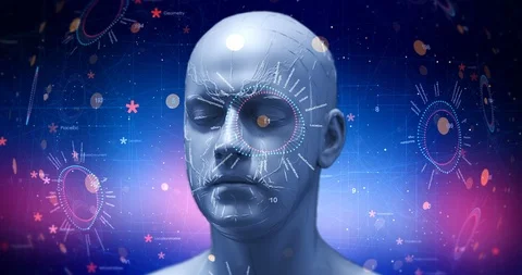 Advanced Bionic Robot Head Rotating Slow... | Stock Video | Pond5