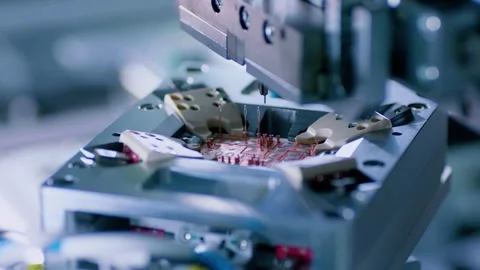 Advanced Chip Production Cleanroom Process 4K Stock Footage 340061753