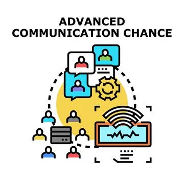 Advanced communication chance engaging digital network interaction Stock Illustration
