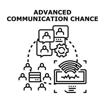 Advanced communication chance engaging digital network interaction 库存插图