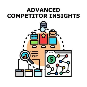 Advanced competitor insights analyzing business performance strategy イラスト素材