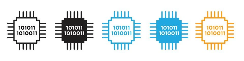Advanced Computation Icon with AI Processor Chip for Tech and Memory Storage Stockillustratie
