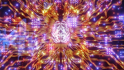 Advanced computer computing technology. animation the electronic brain proces Video stock 211797581